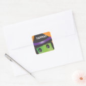 Gepersonaliseerde Spooky Schattigee Heks Halloween Vierkante Sticker (Envelop)