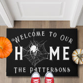 Gepersonaliseerde Spooky Spiderweb Halloween Home Deurmat