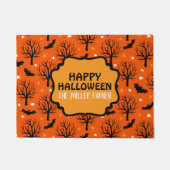 Gepersonaliseerde Spooky Trees en Bats Halloween Deurmat (Voorkant)