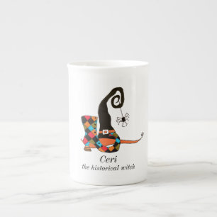 Gepersonaliseerde Spooky Witch's Pet en Boot Porselein Kop