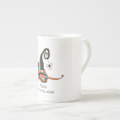 Gepersonaliseerde Spooky Witch's Pet en Boot Porselein Kop (Voorkant rechts)