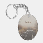 Gepersonaliseerde spoorweg volgt het landschap van sleutelhanger (Voorkant Links)