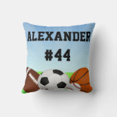 Gepersonaliseerde Sport All-Star aangepaste naam k Kussen (Achterkant)