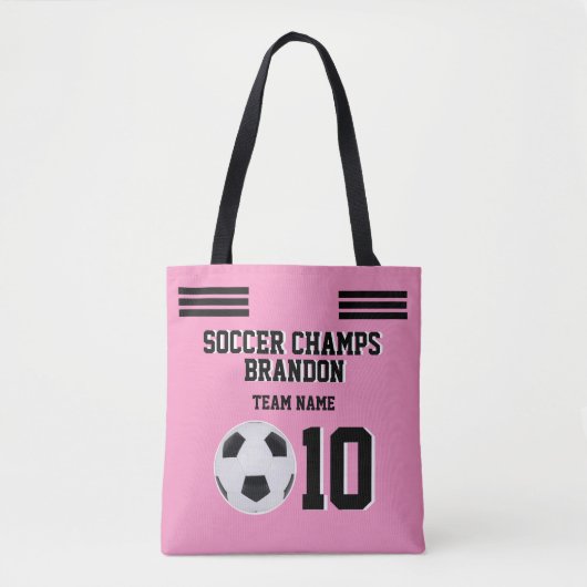 Gepersonaliseerde sport Coach Roze Modern Tote Bag (Voorkant)