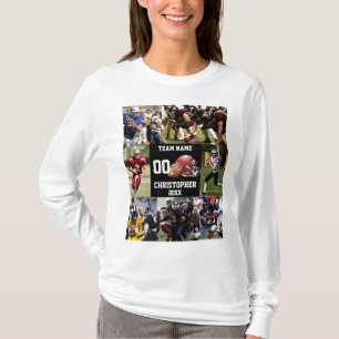 Gepersonaliseerde Sport Fotocollage Football T-shirt
