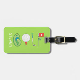 Gepersonaliseerde Sport Golf speler naam Bagagelabel