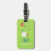 Gepersonaliseerde Sport Golf speler naam Bagagelabel (Voorkant verticaal)