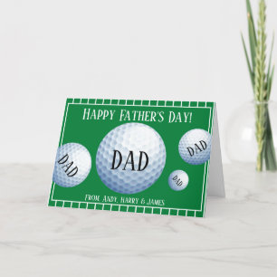 Gepersonaliseerde Sport Golf Vaderdag Feestdagen Kaart
