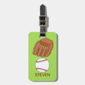 Gepersonaliseerde Sport Honkbal en handschoen Bagagelabel (Voorkant verticaal)