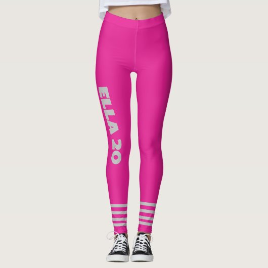 Gepersonaliseerde sport l Performance oefening roz Leggings (Voorkant)