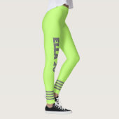 Gepersonaliseerde sport l Trendy lichtgroene neon Leggings (Rechts)