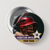 Gepersonaliseerde Sport Team Foto Buttonnen & Pins Ronde Button 7,6 Cm (Voorkant /achterkant)