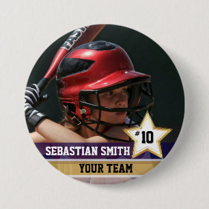 Gepersonaliseerde Sport Team Foto Buttonnen & Pins Ronde Button 7,6 Cm