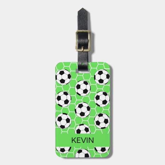 Gepersonaliseerde Sport Voetbal Bagagelabel (Voorkant verticaal)