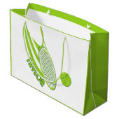 Gepersonaliseerde sporten met naam tennis groot cadeauzakje (Achterkant Gekanteld)