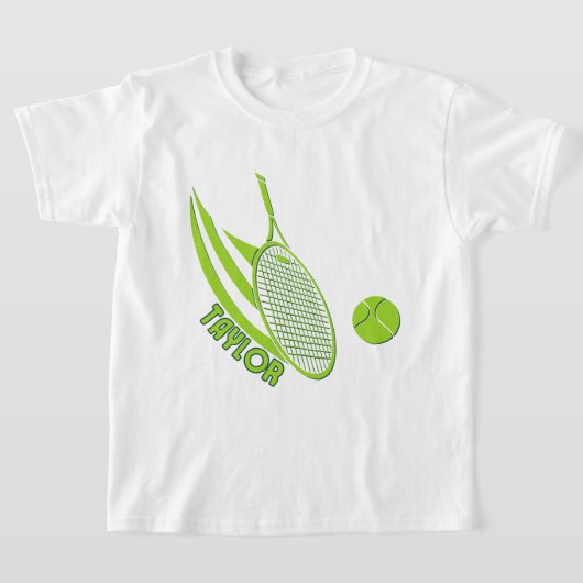 Gepersonaliseerde sporten met naam Tennis Kind T-shirt (Laagn)