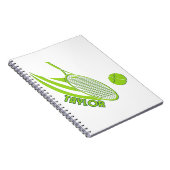Gepersonaliseerde sporten met naam tennis notitieboek (Rechterzijde)
