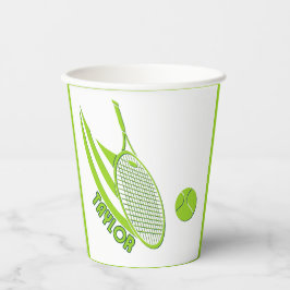 Gepersonaliseerde sporten met naam tennis papieren bekers