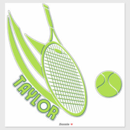 Gepersonaliseerde sporten met naam tennis sticker