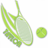 Gepersonaliseerde sporten met naam tennis sticker (Voorkant)