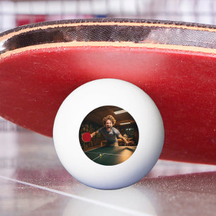 Gepersonaliseerde sportfoto speler pingpongbal