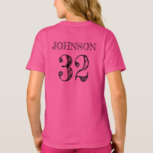 Gepersonaliseerde sportnaam nummer t-shirt (Achterkant)