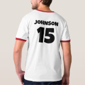 Gepersonaliseerde sportnaam nummer T-shirt (Achterkant)