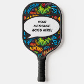 Gepersonaliseerde spraak bubbel grappig cool strip pickleball paddle (Achterkant)