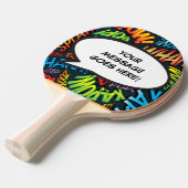 Gepersonaliseerde spraak bubbel grappig cool strip tafeltennisbatje (Voorkant Gekanteld)
