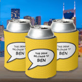 Gepersonaliseerde spraak bubbel grappig stripboek blikjeskoeler