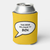 Gepersonaliseerde Spraak Bubble Grappig Modern Coo Blikjeskoeler (Blikje Achterkant)