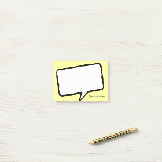 Gepersonaliseerde spraak bubble yellow Post-it® no Post-it® Notes (Op bureau)