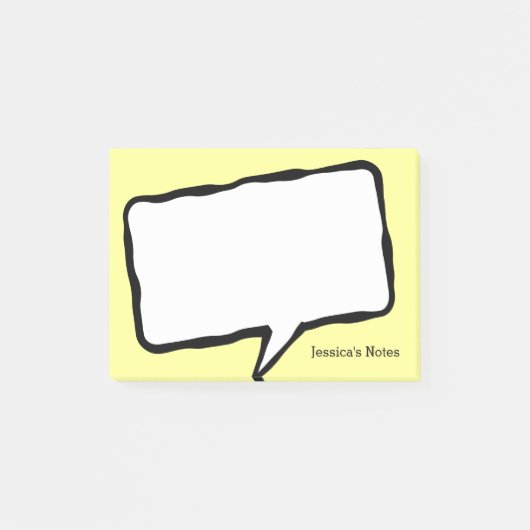 Gepersonaliseerde spraakballon gele Post-it® notit Notes (Voorkant)