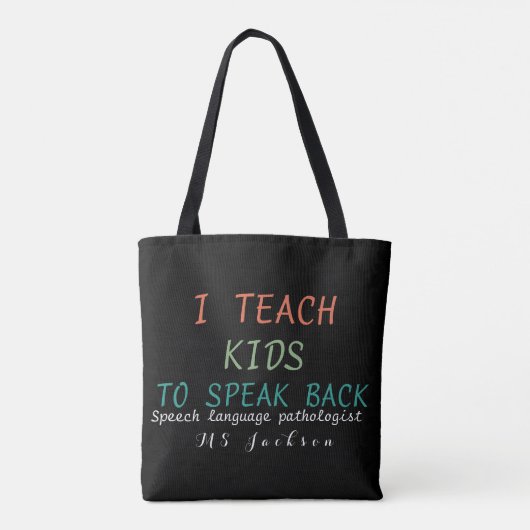 Gepersonaliseerde spraakpatholoog leraar tote bag (Achterkant)