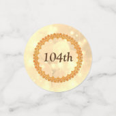 Gepersonaliseerde sprankelende Goud Gelukkige 104e Confetti (Kleine voorkant)