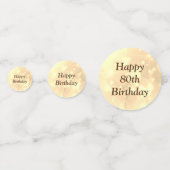 Gepersonaliseerde sprankelende Goud Gelukkige 80st Confetti (Achterkanten)