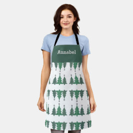 Gepersonaliseerde sprankelende kerstpijnbomen schort