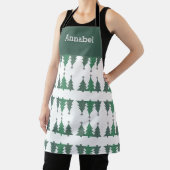 Gepersonaliseerde sprankelende kerstpijnbomen schort (Insitu)