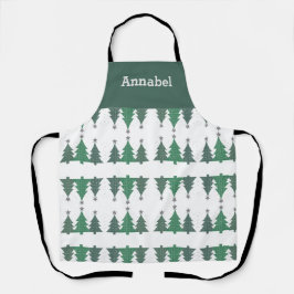 Gepersonaliseerde sprankelende kerstpijnbomen schort