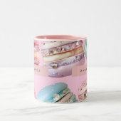 Gepersonaliseerde Sprankelende Pastelkleurige Maca Tweekleurige Koffiemok (Center)