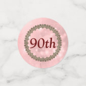 Gepersonaliseerde sprankelende roze Happy 90ste ve Confetti (Kleine voorkant)
