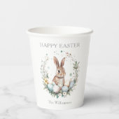Gepersonaliseerde Spring Bunny Easter Eggs Garland Papieren Bekers (Achterkant)