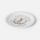 Gepersonaliseerde Spring Bunny Easter Eggs Garland Papieren Bordje (Gekanteld)