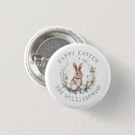 Gepersonaliseerde Spring Bunny Easter Eggs Garland Ronde Button 3,2 Cm (Voorkant /achterkant)