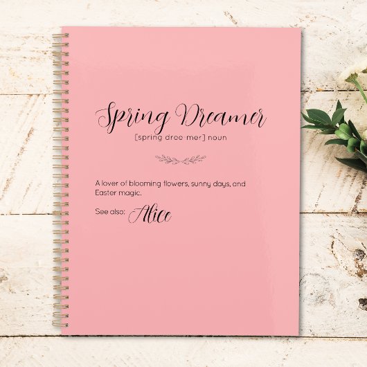 Gepersonaliseerde "Spring Dreamer" Roze Paasplanne Planner
