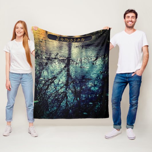 Gepersonaliseerde Spring Tree Reflections Fleece Deken (In situ)