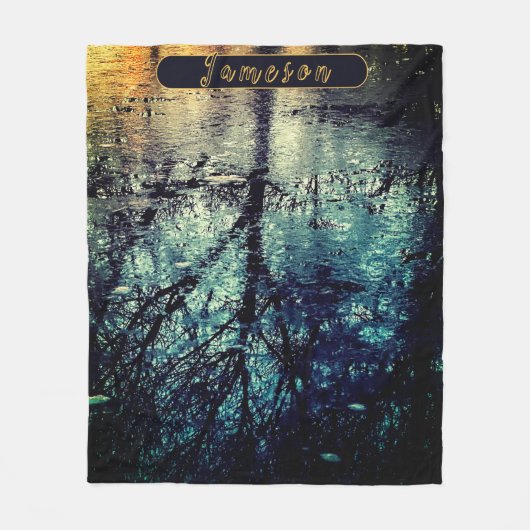 Gepersonaliseerde Spring Tree Reflections Fleece Deken (Voorkant)