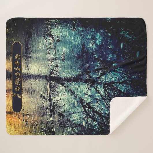 Gepersonaliseerde Spring Tree Reflections Sherpa Deken (Voorkant (horizontaal))