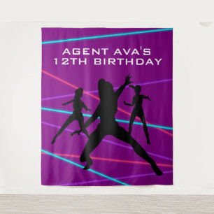 Gepersonaliseerde Spy Party Laser Tapestry Wandkleed