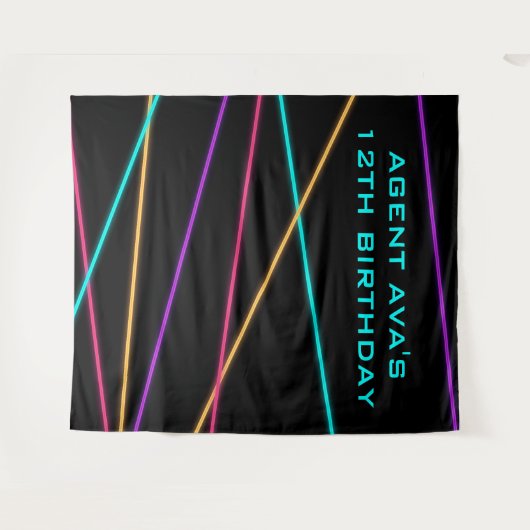 Gepersonaliseerde Spy Party Laser Tapestry Wandkleed (Voorkant (horizontaal))